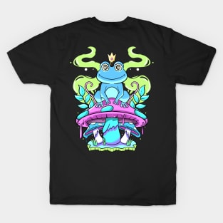 Frogs And Mushrooms Frog Aesthetic Frog Prince Fungi Frog T-Shirt